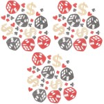 3 Pieces Poker Bags with Glitter